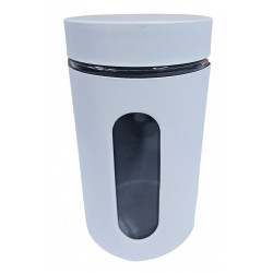 CANNISTER SINGLE WITH SIDE WINDOW IN WHITE LARGE SIZE